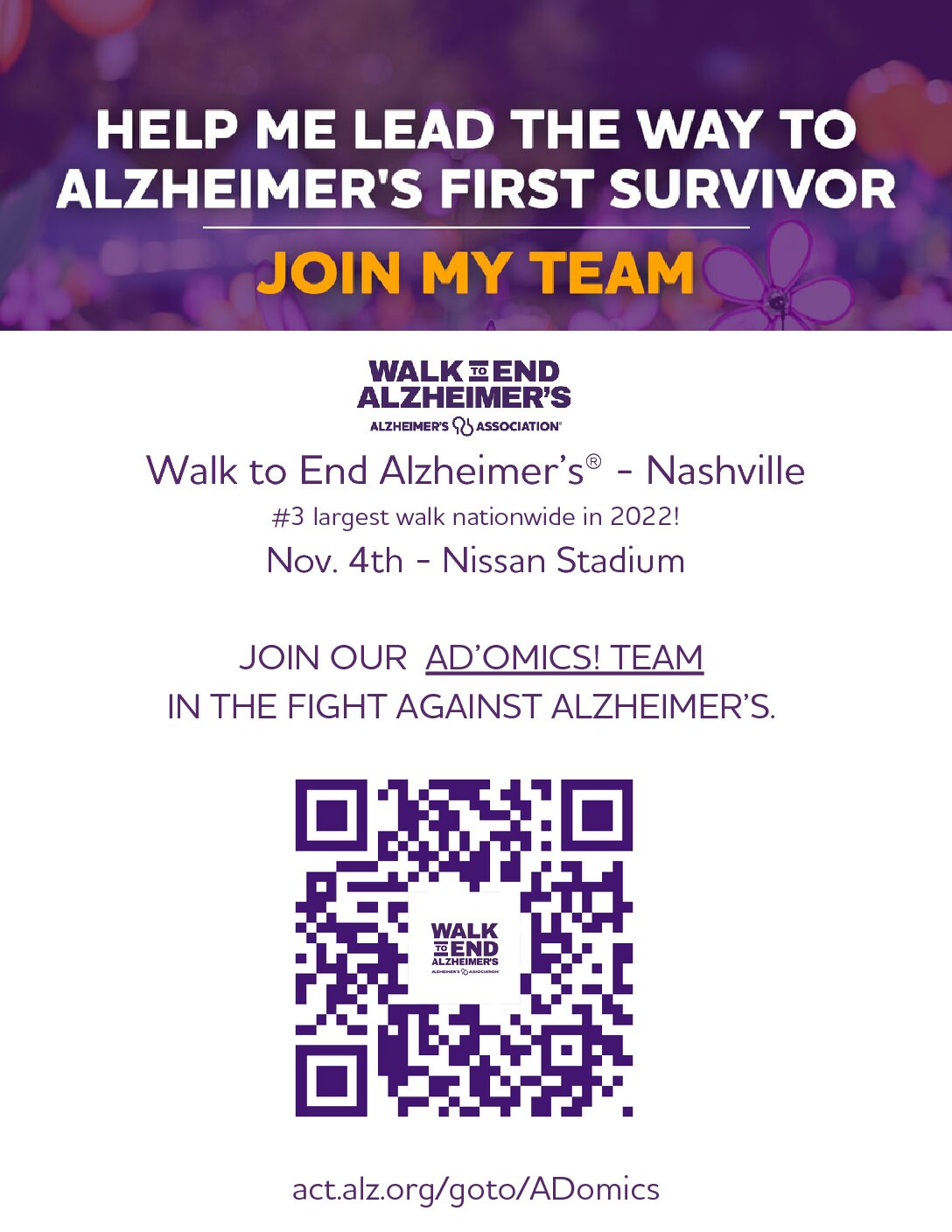 Join the RASR Lab team on the Walk to End Alzheimer's